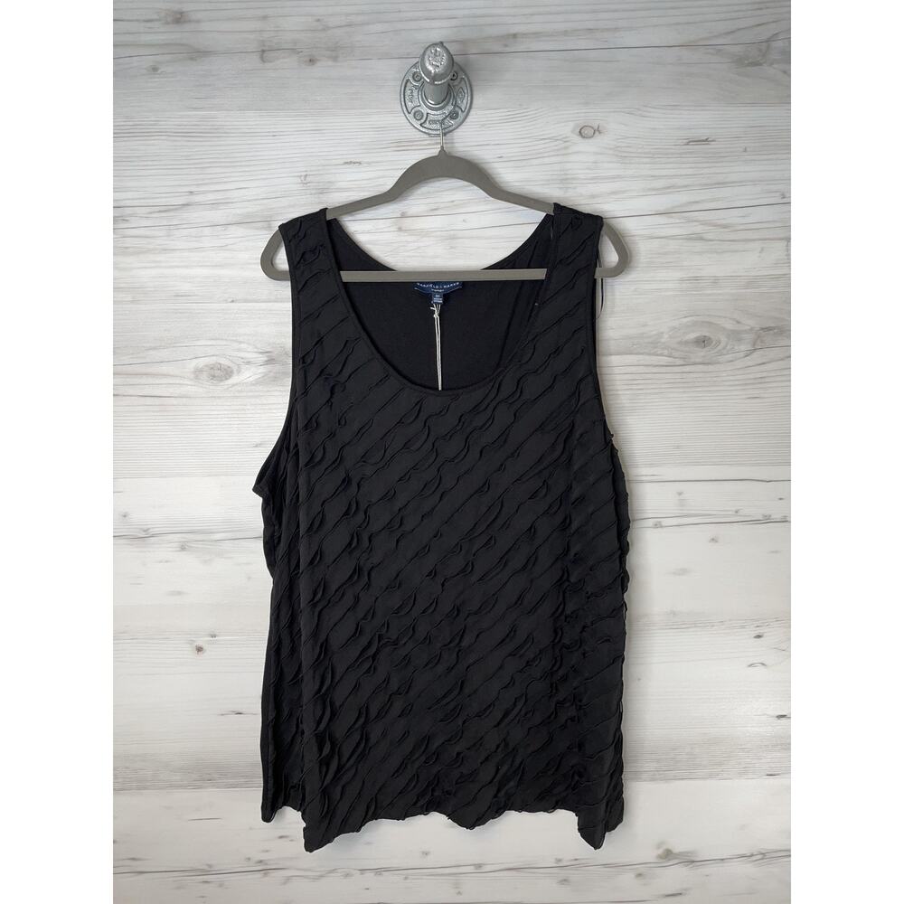 Garfield & Marks‎ Womens 3XL Black Textured Tank Top Sleeveless Plus Size Knit